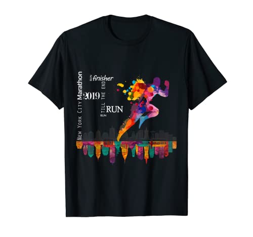 Camiseta Maratón de Nueva York 2019 correr hasta el final finisher Camiseta