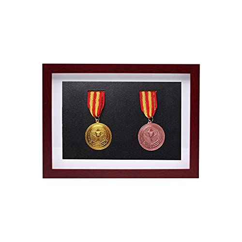 Marco de exhibición de medallas de Madera Maciza, Marco de exhibición de medallas de Guerra/Militares/Deportivos, Marco de exhibición de colección Conmemorativa de Fotos/Tarjetas de maratón.