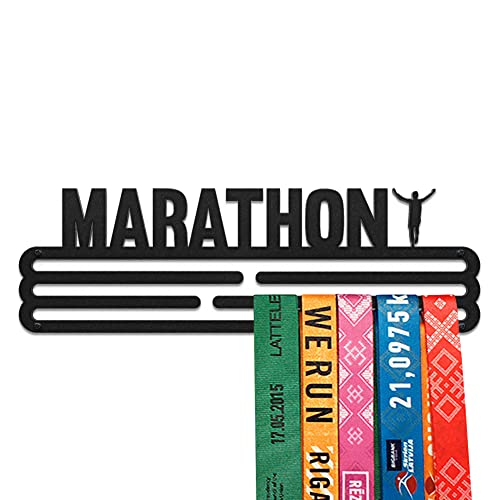 United Medals Marathon Colgador de medallas Negro | Medallero Acero | Medal Holder dispaly Hanger | Medalla Percha - 30 medallas
