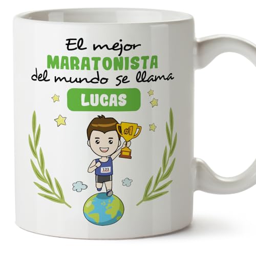 MUGFFINS Tazas Personalizadas para MARATONISTA hombre - En Español - Eres Mejor del Mundo - 11 oz / 330 ml - Regalo Personalizable original y divertido
