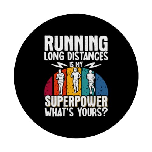 Correr largas distancias es mi corredor de maratón de superpotencia PopSockets PopGrip Intercambiable