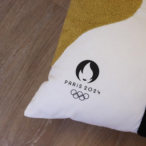Paris 2024 Juegos Olímpicos Premium - Cojín (100% algodón, 40 x 40 cm), color blanco